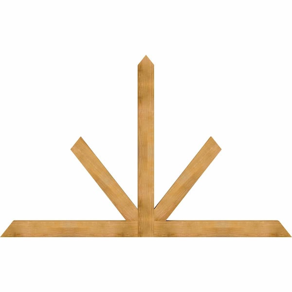 Ekena Millwork Saratoga Rough Sawn Timber Gable Bracket, Western Red Cedar, 108"W x 68"H x 4"D x 6"F, 15/12 Pitch GBW108X68X0406SAR00RWR - main